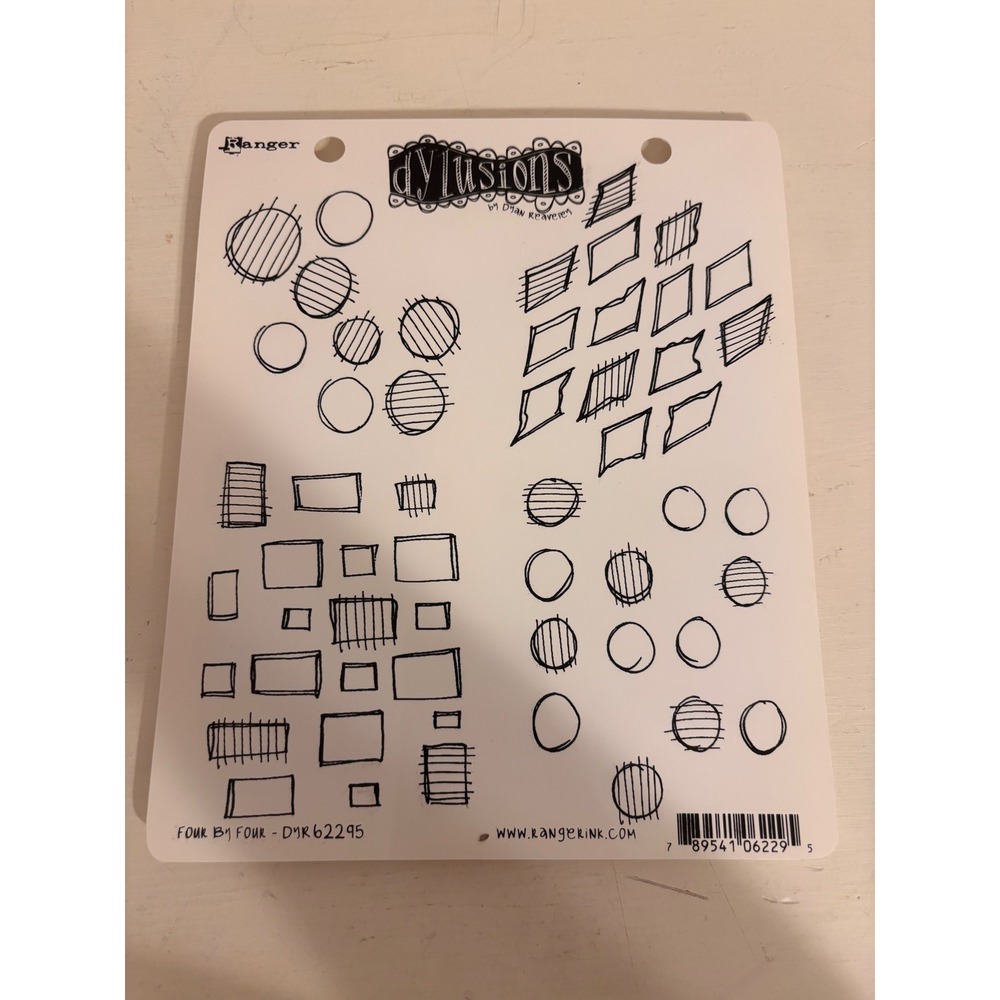 Ranger Dyan Reaveley Dylusions Cling Rubber Stamp Set Four by Four DYR62295